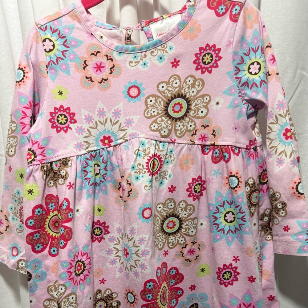 Hanna Andersson Pink Floral Long-Sleeve Toddler Dress